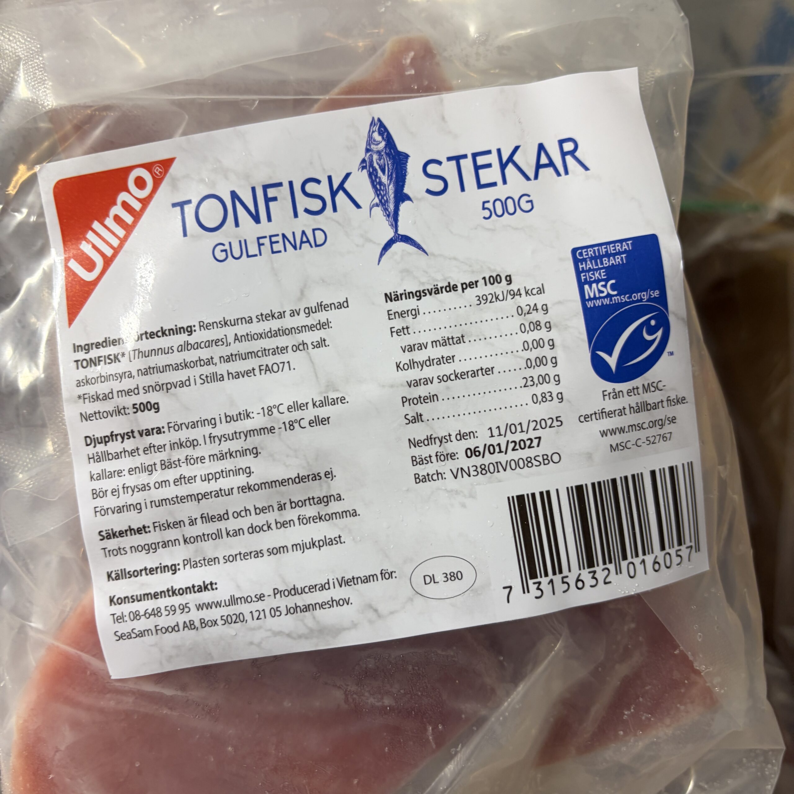 Fryst Tonfisk i Skivor 500g - Bild 2