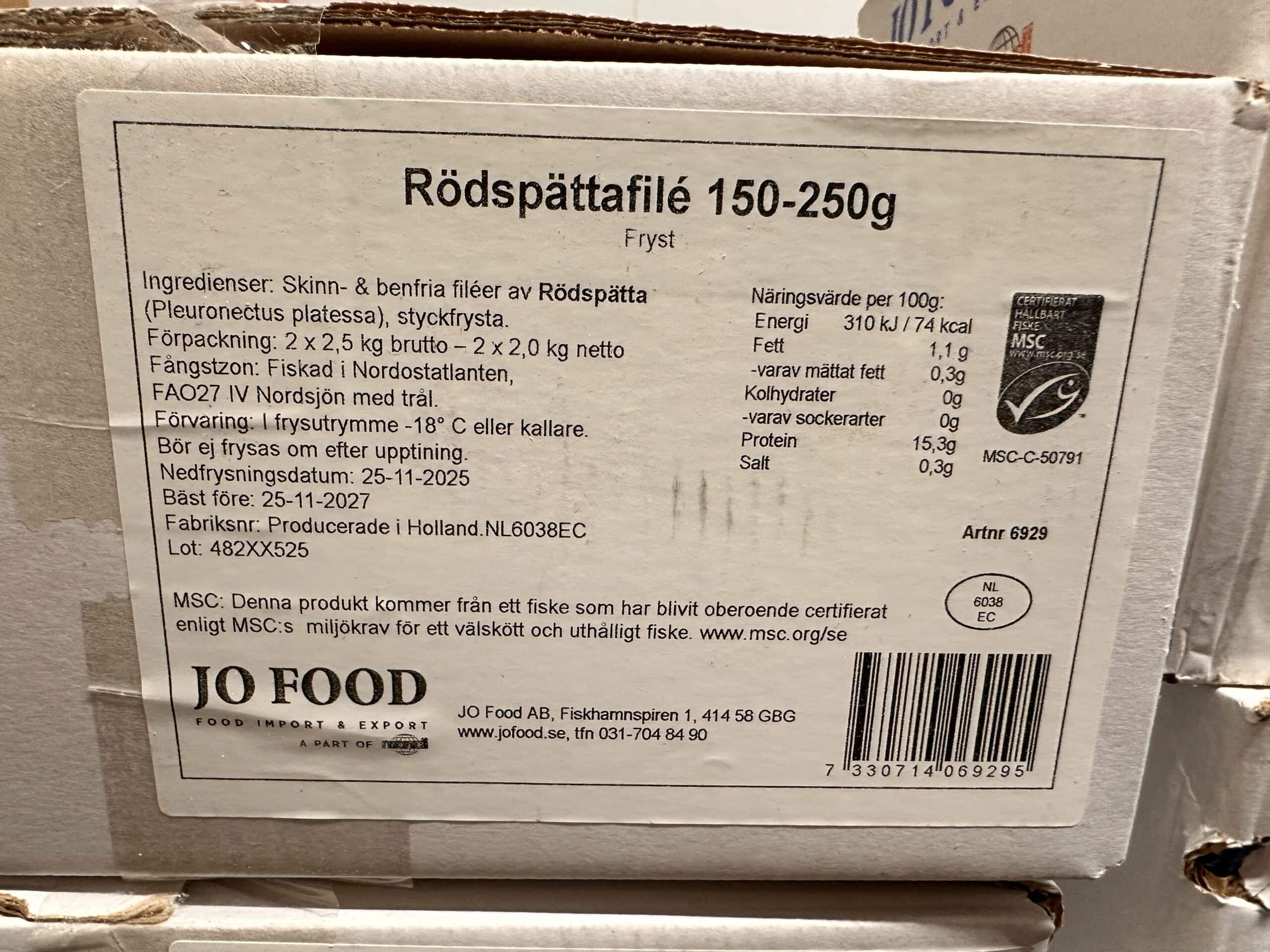 Fryst Rödspättafilé 2,5 kg - Bild 2